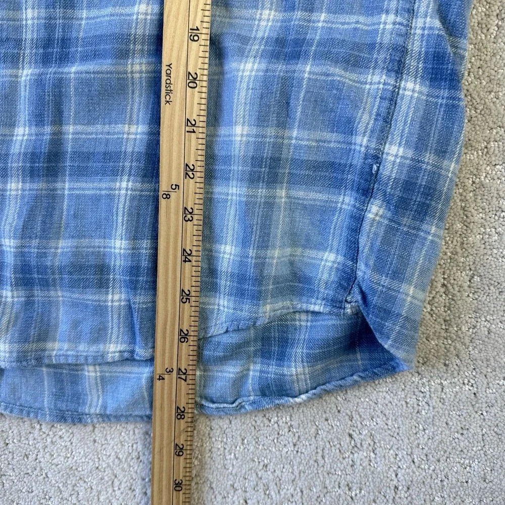 Marine Layer Blue Plaid Casual Button Down Shirt - Picture 8 of 10